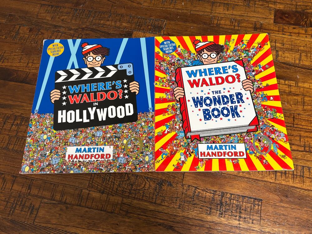 Lot of 2 Hardcover Where’s Waldo Books Martin Hanford, Hollywood & Wonder Book